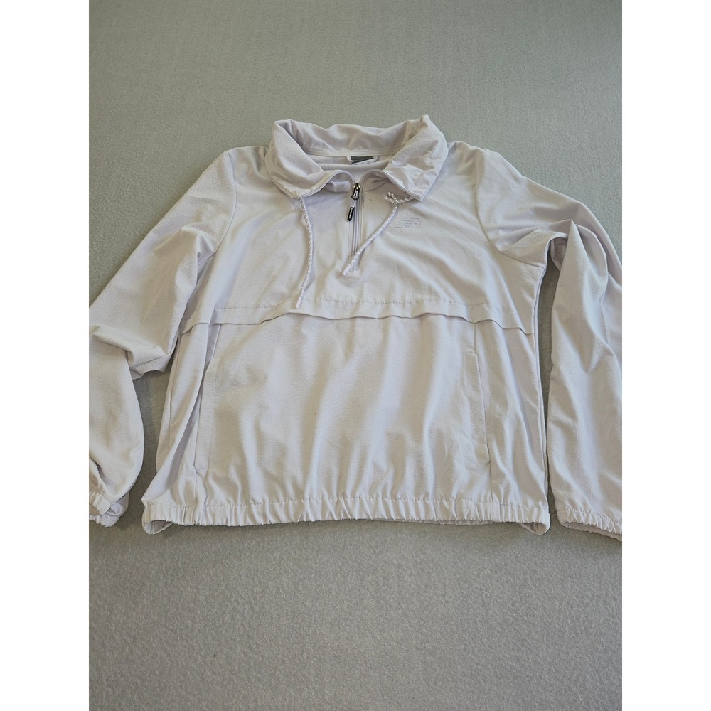 New Balance Windbreaker Pullover Women Medium Lavender Purple Quarter Zip Sporty
